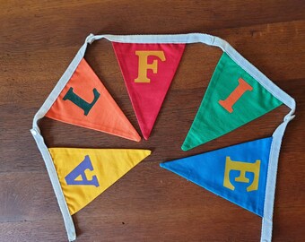 Personalised bunting, Name Banner, pick and mix Alphabet flags