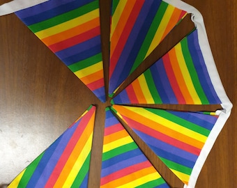 Rainbow Bunting, Celebration banner, Pride Bunting, party decor, festival bunting, children's rainbow banner, LGBTQ+ bunting, 15 Flags