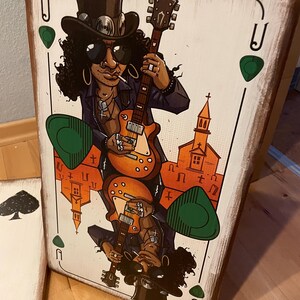Slash / speelkaart houtprint / 30 x 50 cm / met ophanging
