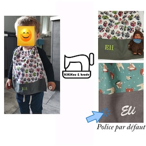 Großes Kinder-Serviettenlätzchen, personalisierbar - elastisches Tischlätzchen, Mahlzeit, Kantine, Snack - wiederverwendbar, Zero Waste