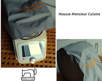 Housse pour appareil Monsieur cuisine Connect ou Smart - Housse personnalisée en coton enduit- Housse avec broderie - cuisine et accessoire