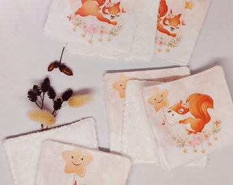 Lingettes démaquillantes en éponge bambou et coton Oeko-Tex, pour les fesses de bébé, pour le démaquillage, ou débarbouillette - lot de 8