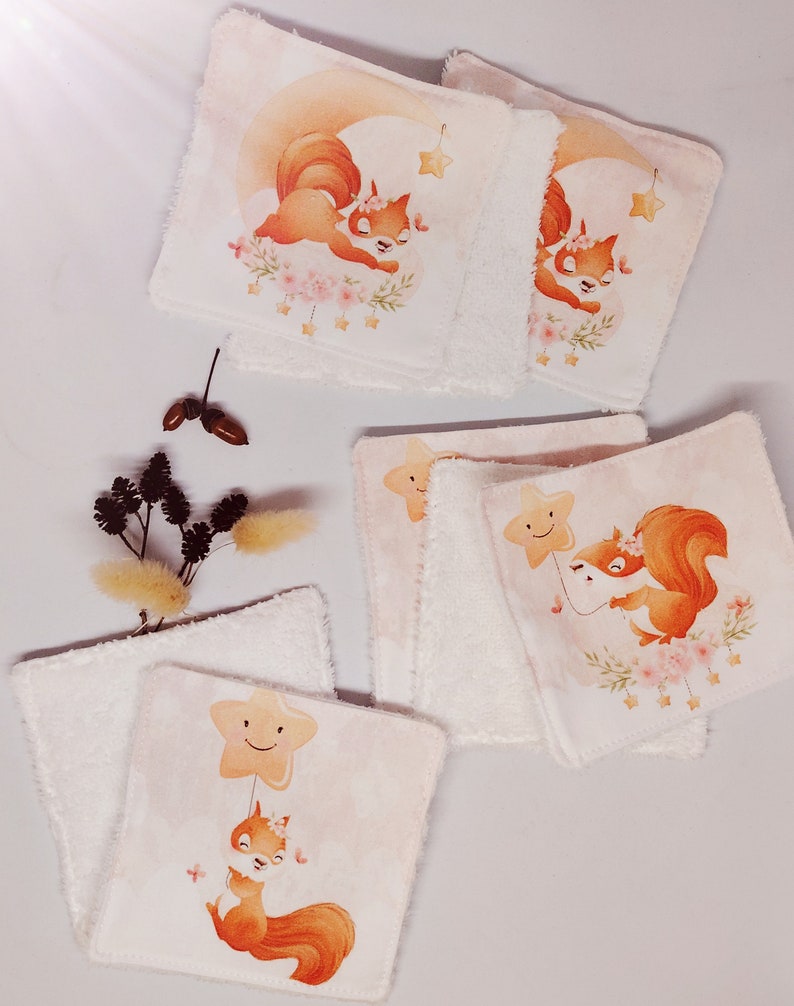 Toallitas desmaquillantes de esponja de bambú y algodón Oeko-Tex, para el culito del bebé, para desmaquillar o toallita juego de 8 imagen 1