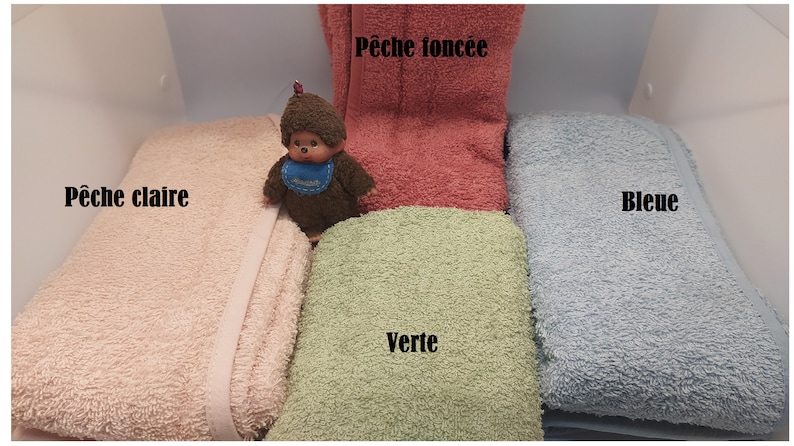 Sortie de bain / Drap de bain / Cape de bain bébé personnalisée et décorée Idée cadeau naissance personnalisé Baby shower-gender reveal zdjęcie 2