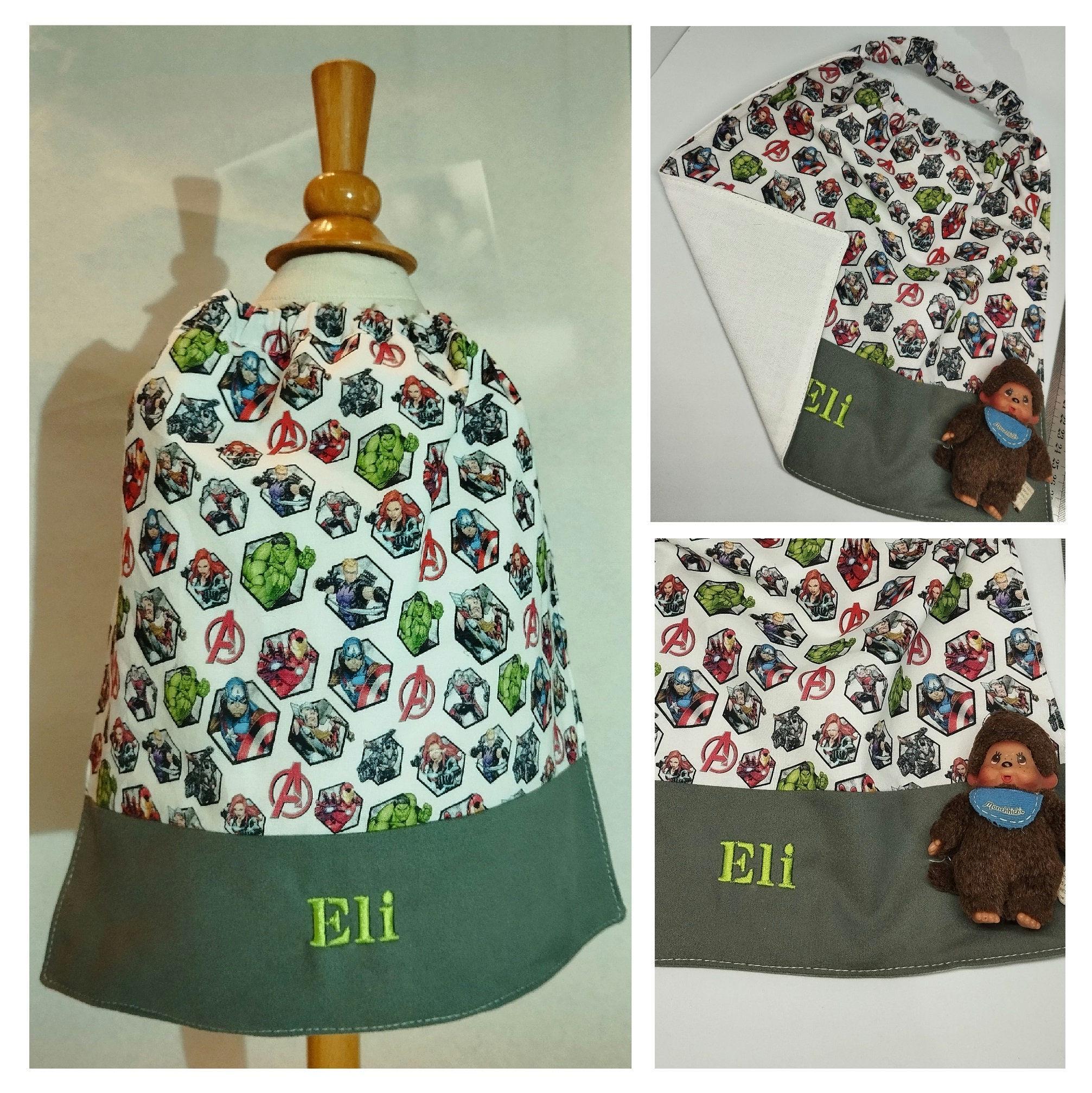 Large Children's Napkin Bib, Customizable - Elastic Bib for