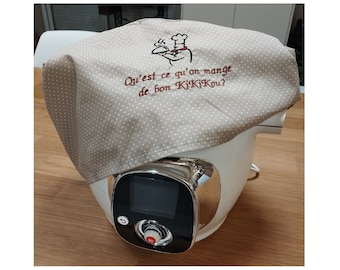 Housse compatible Cookeo 6L personnalisée brodée, housse multicuiseur coton enduit, protection cuisine, cadeau original