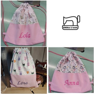 Sac à dos pochon enfant personnalisé pratique pour école maternelle, crèche, range doudou, déplacements-Petit sac pour ses petites affaires
