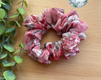 Georgette light scrunchie in shades of pink.  Hair Accessories, Christmas, Birthday, Gift
