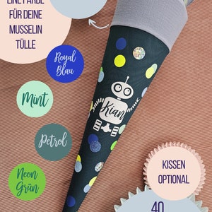 Confettis néon essence motif cône scolaire pour garçon 35 cm et 70 cm personnalisables