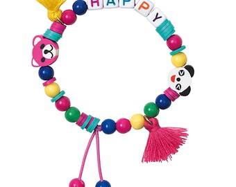 colorful bracelet DIY for children with tassel