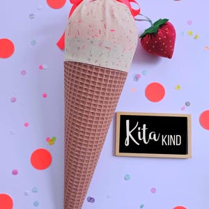 Eis Waffel Schultüte MINI aus Stoff, Einschulung 35 cm