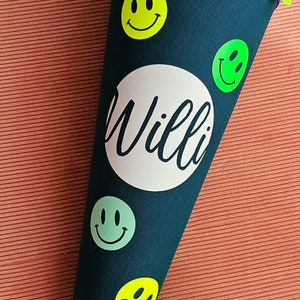 Neon Smiley school cone petrol with different motifs, 35 cm and 70 cm image 2