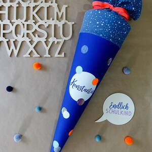 Confettis d'école bleu roi pour garçon 35 cm et 70 cm personnalisables image 2