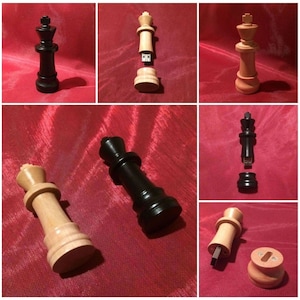 Real wood USB stick &#39;Chess Piece King&#39;, black or white (natural) | 16/32/64 GB storage space | Flash drive, backup/hiding place | USB 2.0 / 3.0