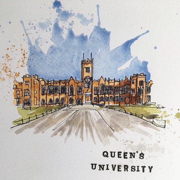 Queen’s University Belfast, open edition print, signed on A4 350gsm uncoated recycled paper