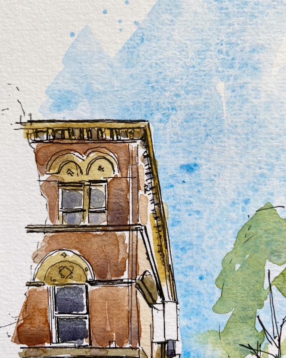 フランクリン ストリート、ベルファスト (NI) 350gsm 水彩紙に描かれた