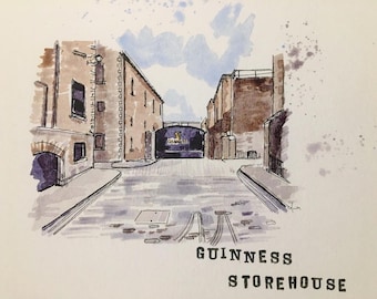 Guinness Storehouse, Dublin, Ireland, signed print on A4 uncoated recycled paper