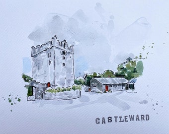 Winterfell, Castleward, County Down, (NI) original watercolour and ink painting on 10x8” 300gsm painting