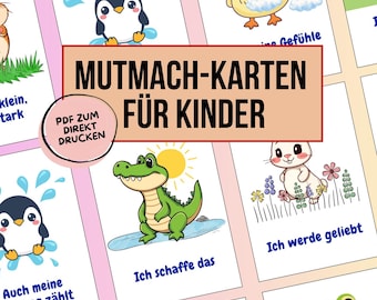 Printbare bemoedigingskaartjes voor kinderen | Digitale download | Affirmaties