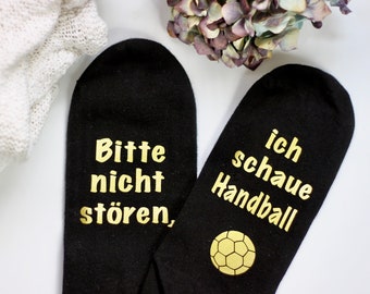 Bitte nicht stören, ich schaue Handball Socken - Handballspieler Geschenk - Sport Trainer