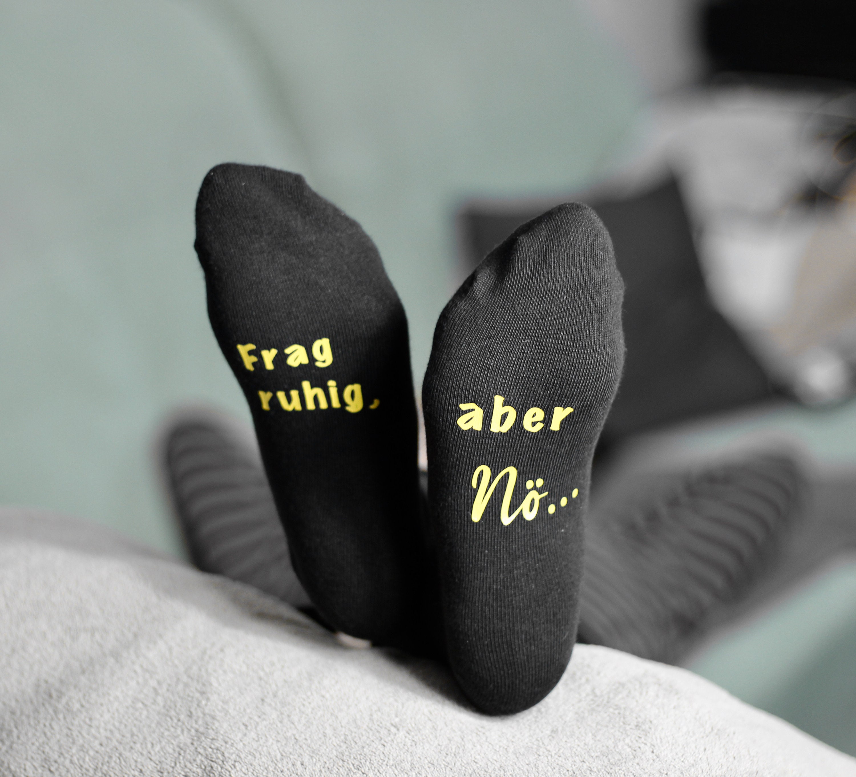 Frag einfach aber nö Strümpfe mit Spruch Lässige Socken Damen Witzige