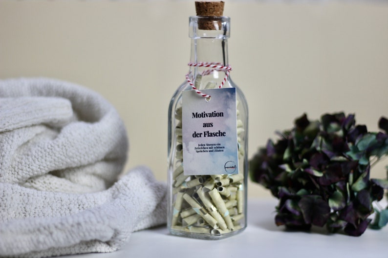 Motivationsflasche Flaschenpost motivierende Botschaften inspirierende