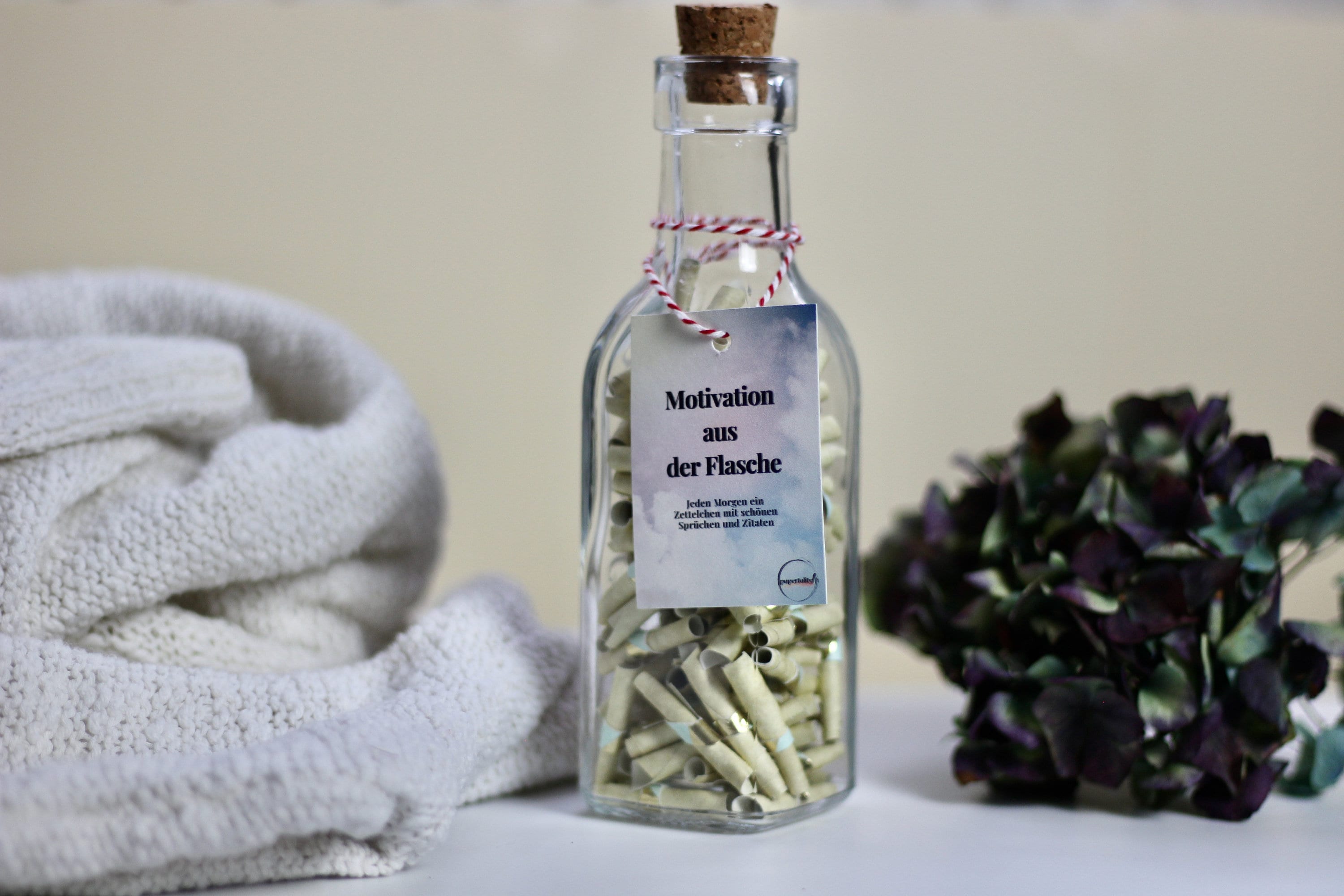 Motivationsflasche Flaschenpost motivierende Botschaften inspirierende