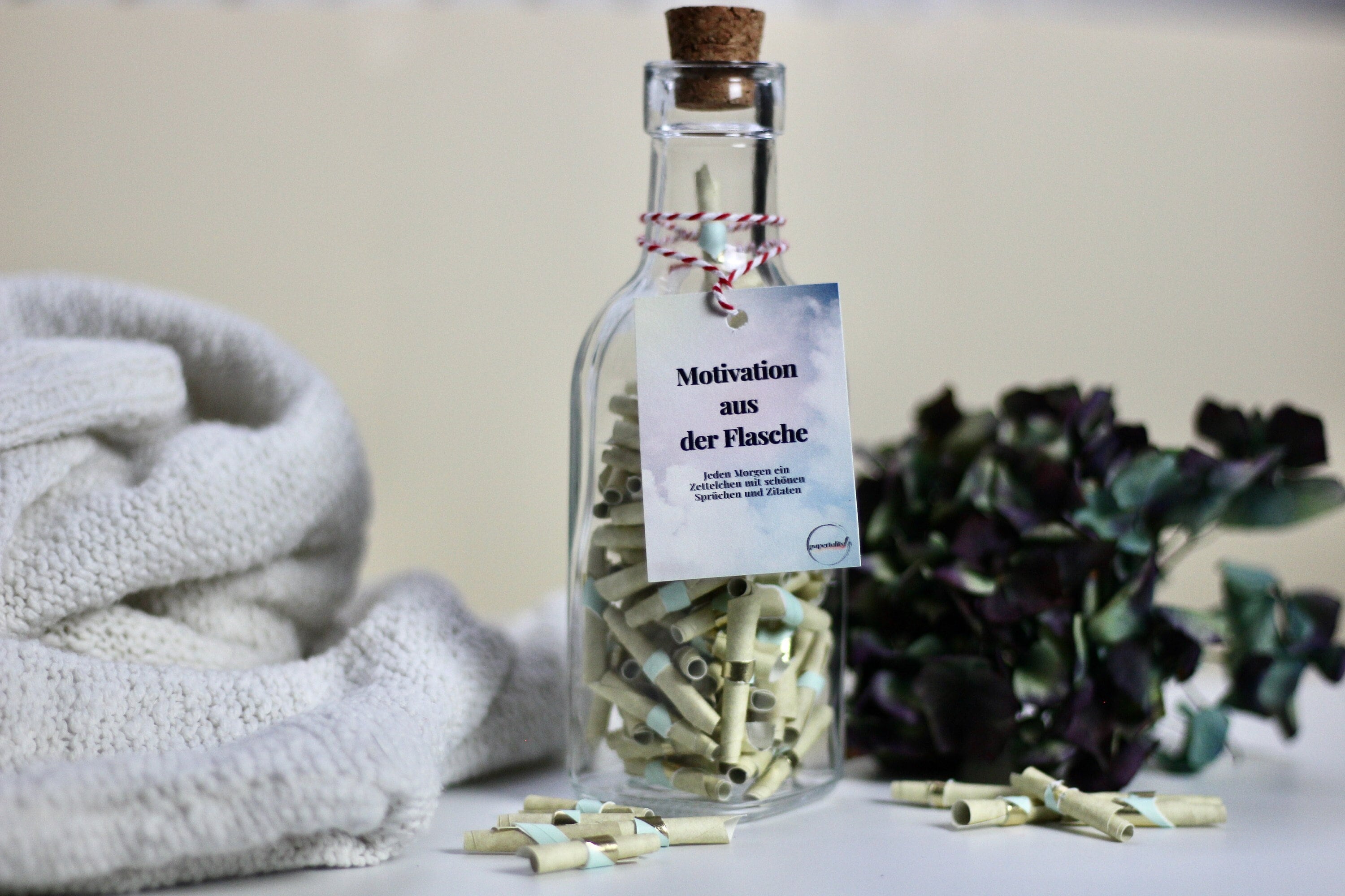 Motivationsflasche Flaschenpost motivierende Botschaften inspirierende