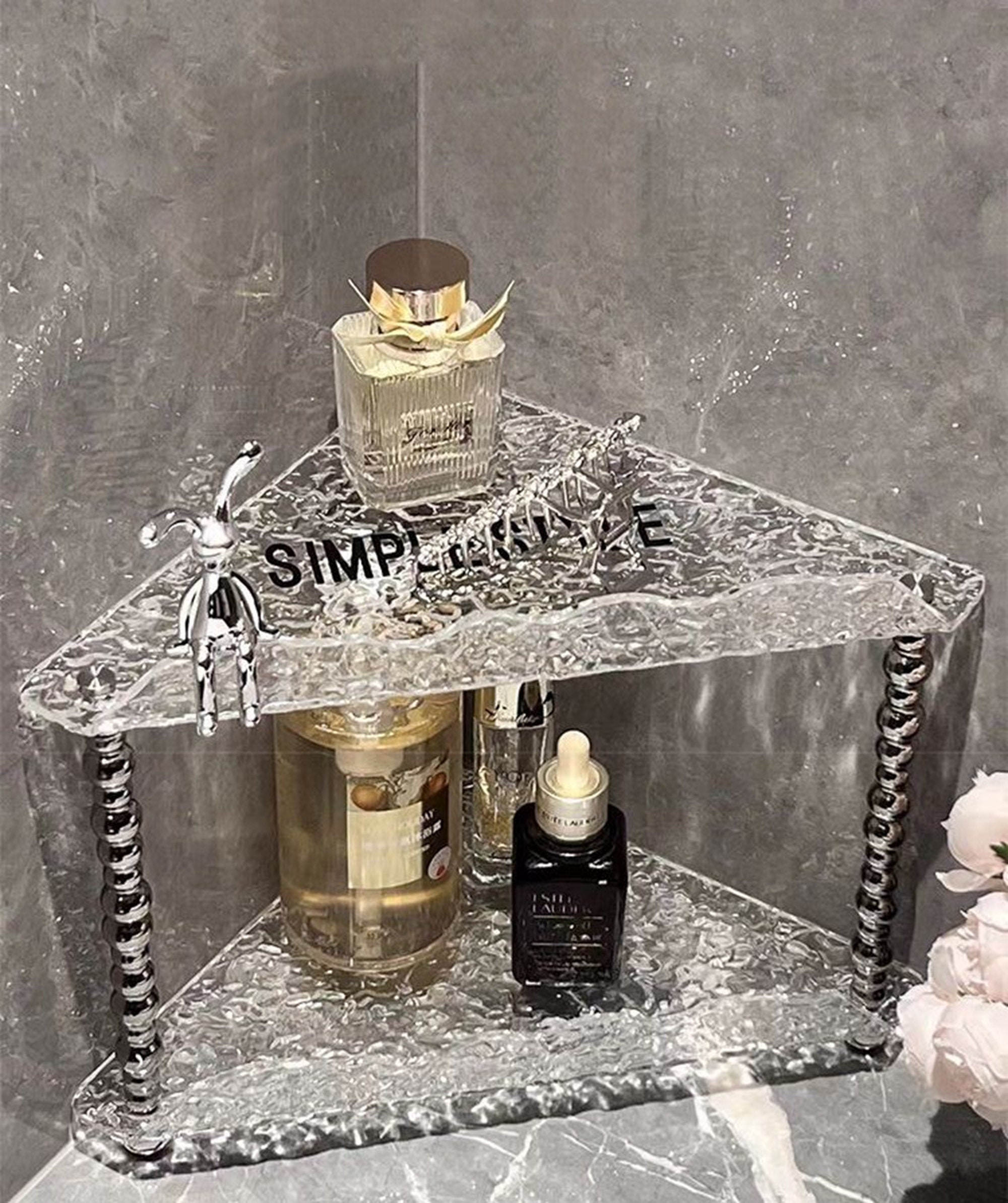 Acrylic Corner Organizer Bathroom Organizer Counter Shelf Etsy UK