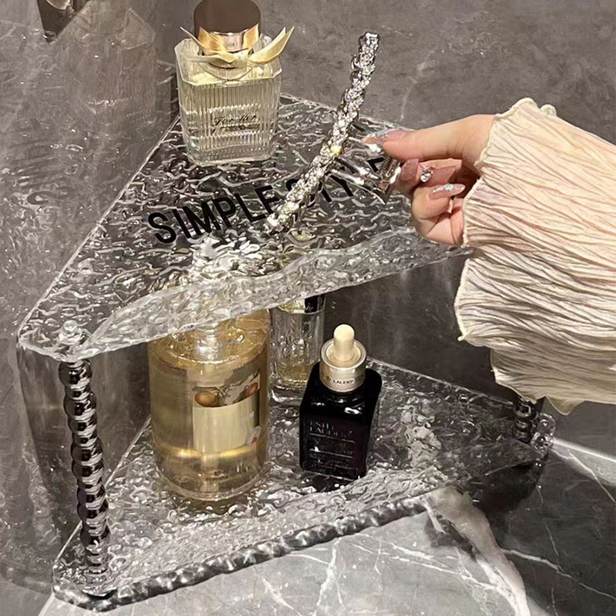 Acrylic Corner Organizer Bathroom Organizer Counter Shelf Etsy UK