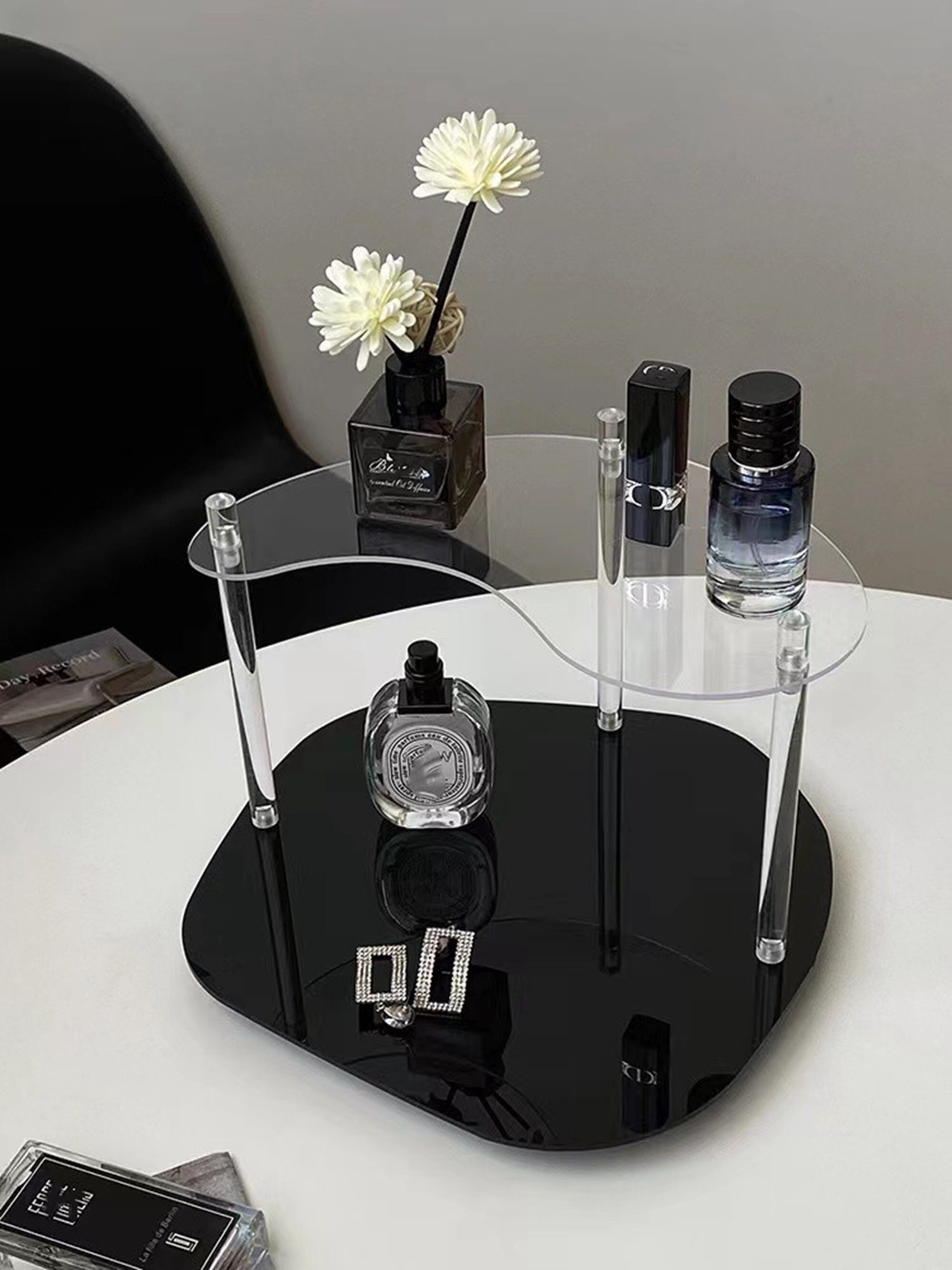 Acrylic Organizer Countertop2tier Vanity Tray Shelf Cosmetic Etsy