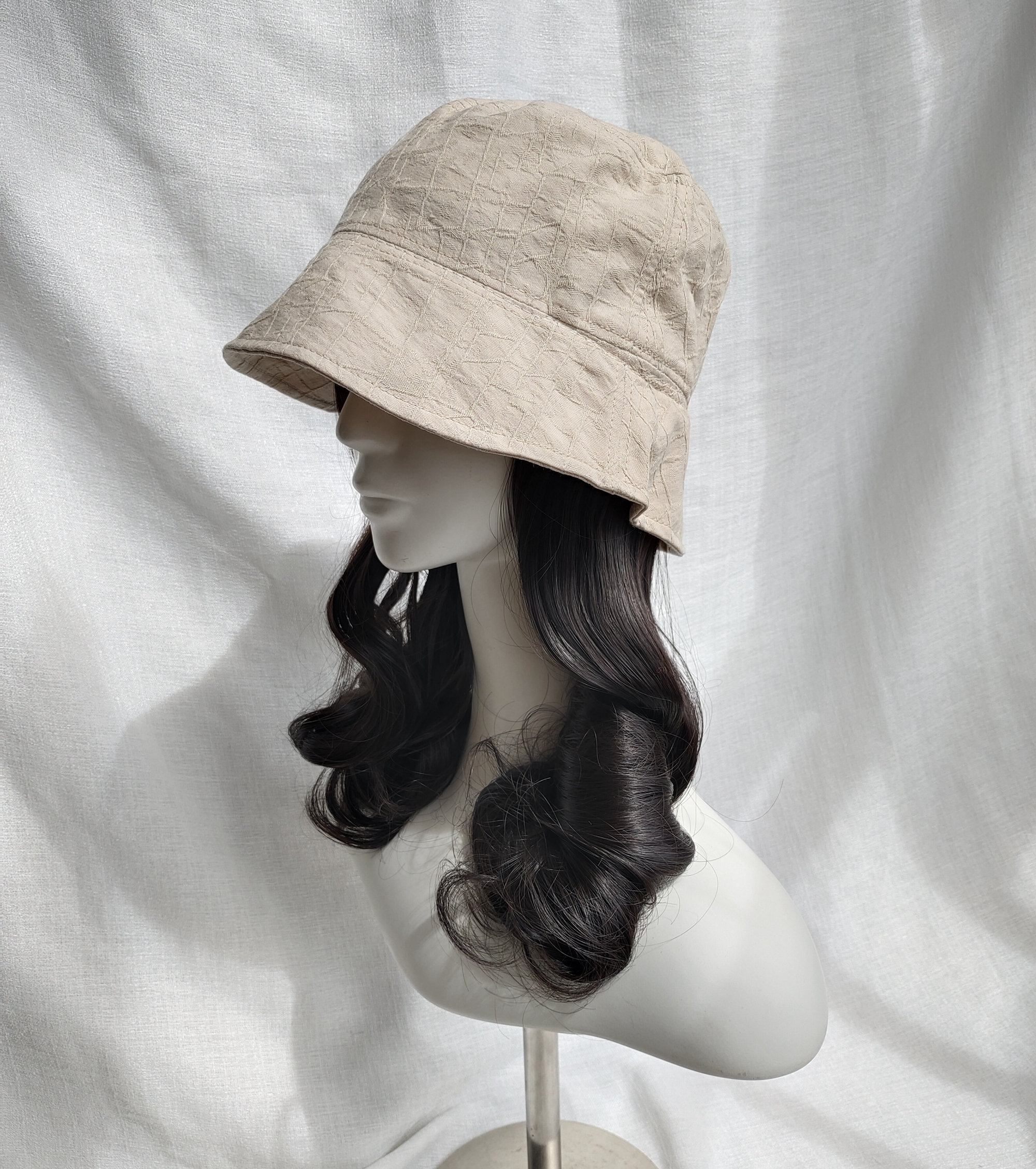 Women's Bucket Hats With Hair Extension 