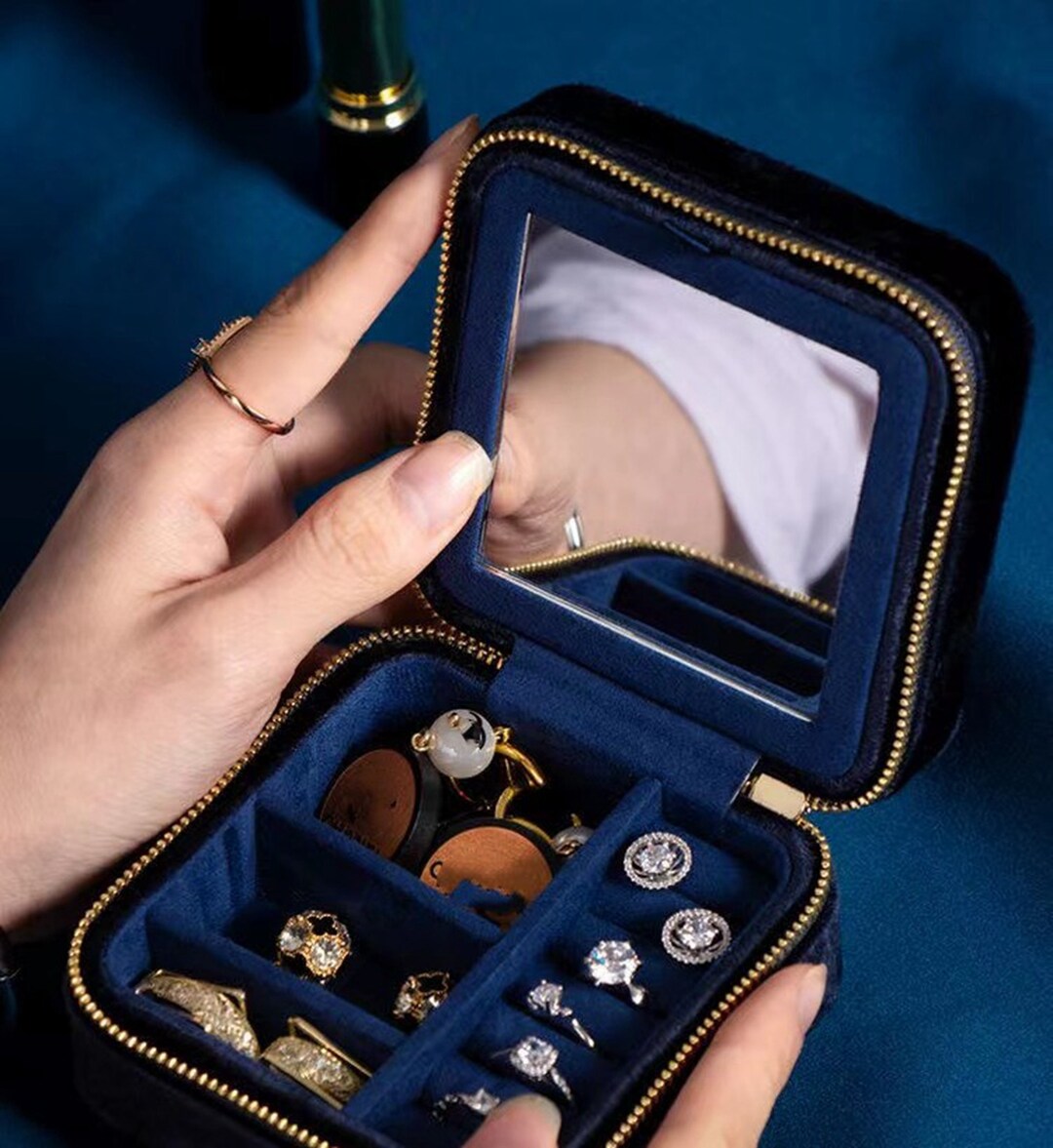 Italy Velvet Travel Jewelry Box Organizertravel Jewelry Etsy