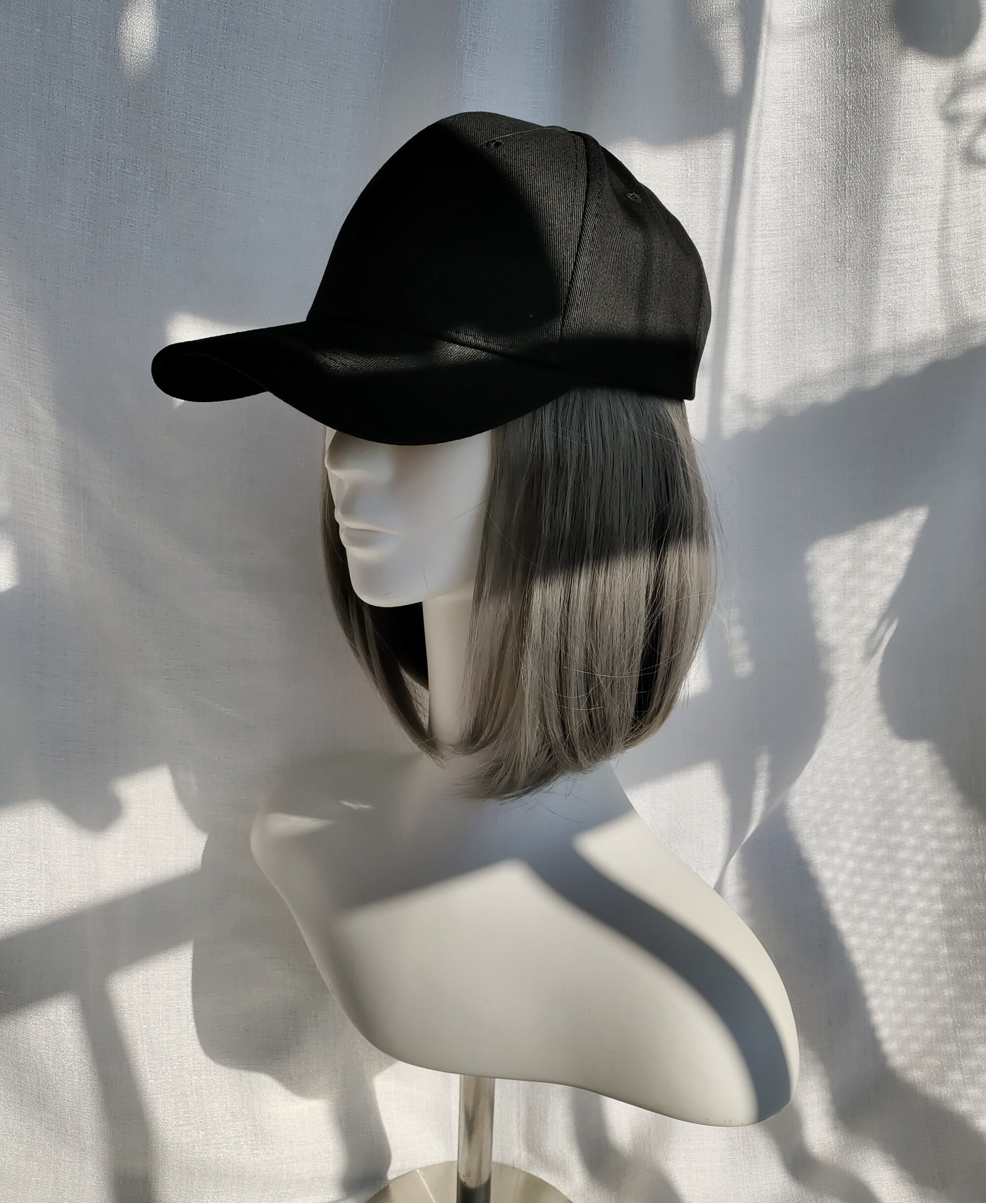 9 inch Baseball Cap Wig Hat, Wig with Hair Attached, Short Straight Hair Extension, Synthetic Blend Hair, Wig Hat for Women