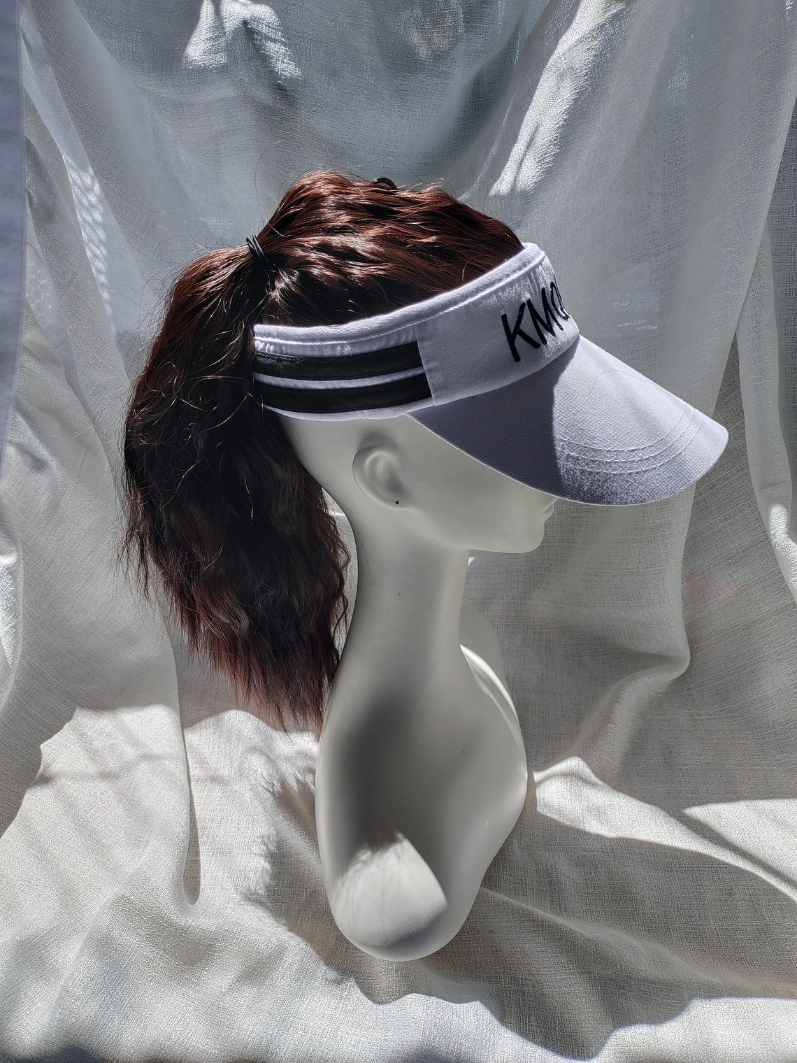 Baseball Cap Hats With Hair Attached Wig With Hair Ponytail Etsy