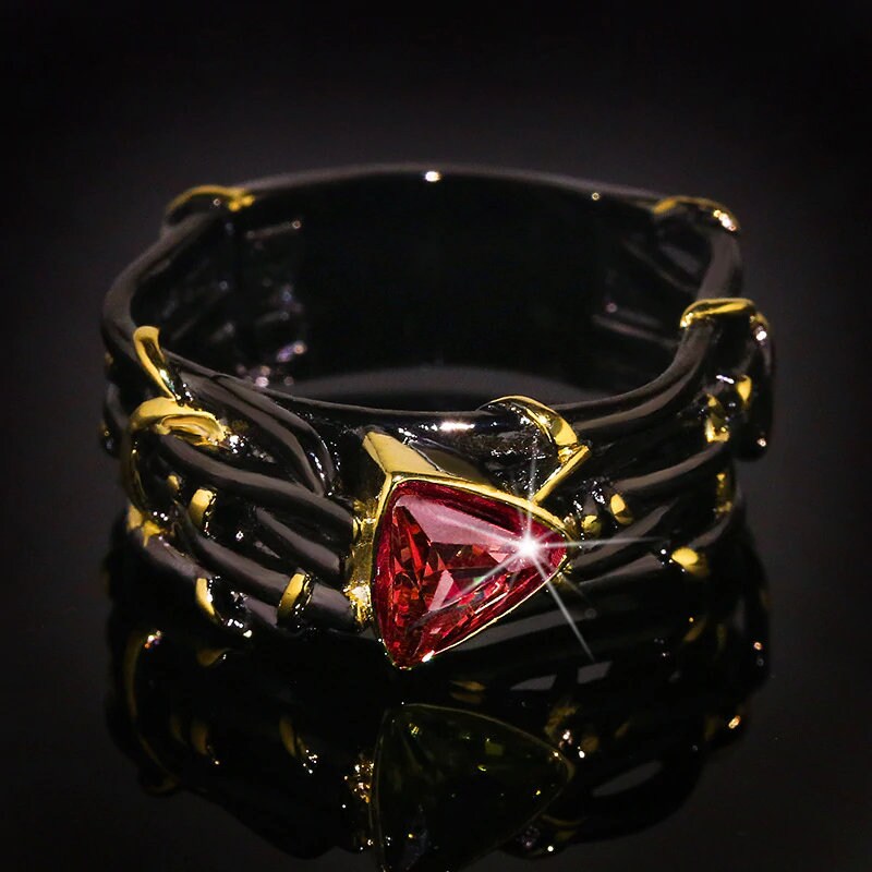 1.9ct. Natural Garnet Black Rhodium Plated 925 Sterling Silver Victori