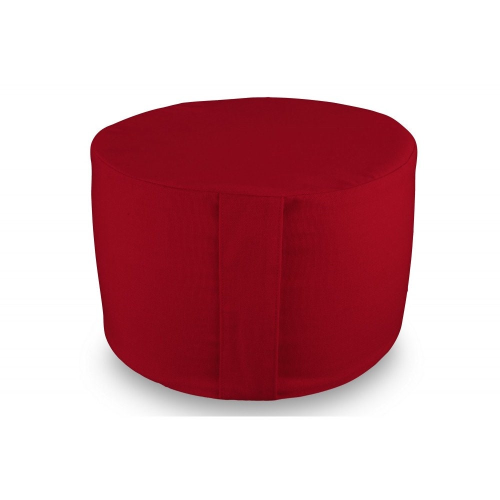Rondo de Méditation Rouge en Coton/Coussin Siège Salon Artisanat Français Fait Main Coton Oeko-Tex e