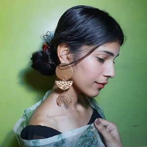 Gold Air Dry Clay Handmade Earring Dangle