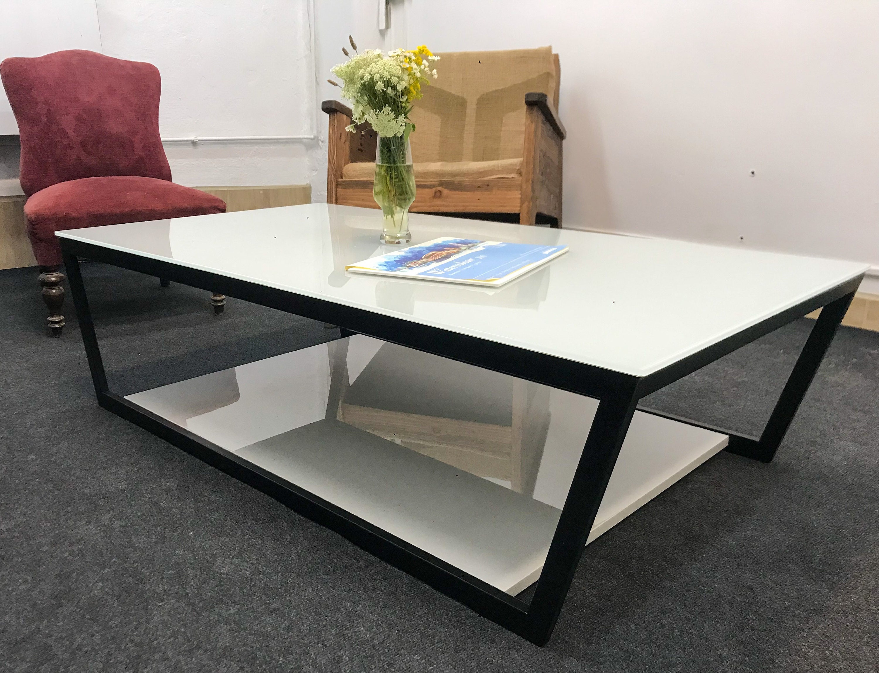 Coffee Table, Glass Coffee Table, Industrial Table, Loft Table Etsy UK