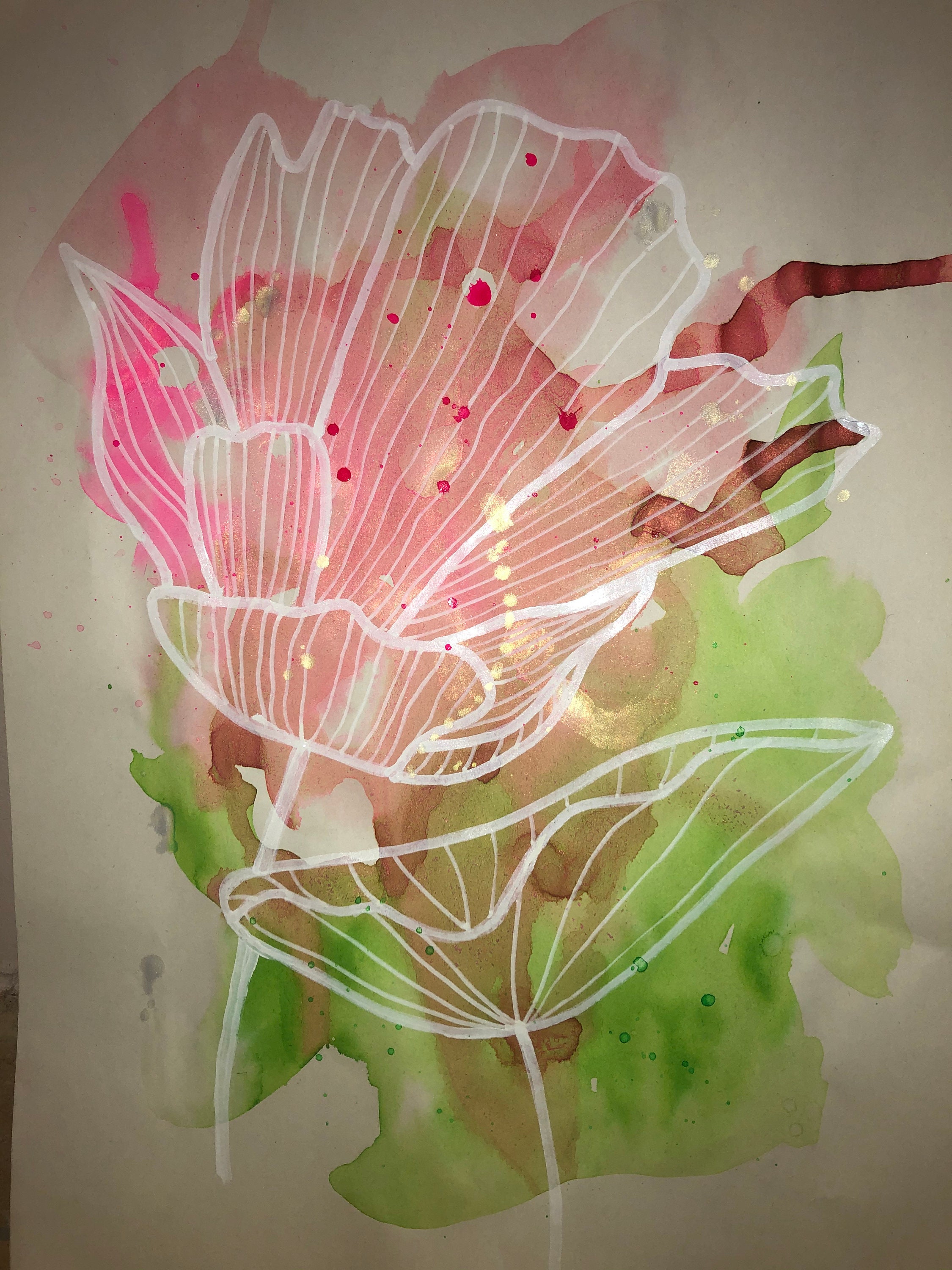 Blooming Ink Illustration - Etsy