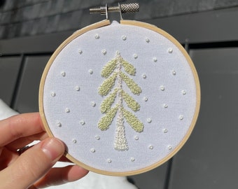 snowy pine embroidery // alpine embroidery