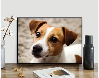 5D DIY AB Diamond Painting For Cute Puppy,Jack Russell Terrier，Full Diamond Painting, Embroidery Kits, Handmade Home Decor