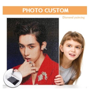 HASTHIP® BTS 5D Portrait Diamond Painting Kits with Diamond for