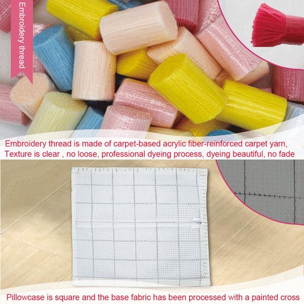 Latch Hook Dog Pillow Kits DIY Needlework Crocheting Kit Rug Yarn