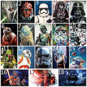 DIY Large 60x60cm Diamond Dot Painting Square Kit, Star Wars Darth Vader