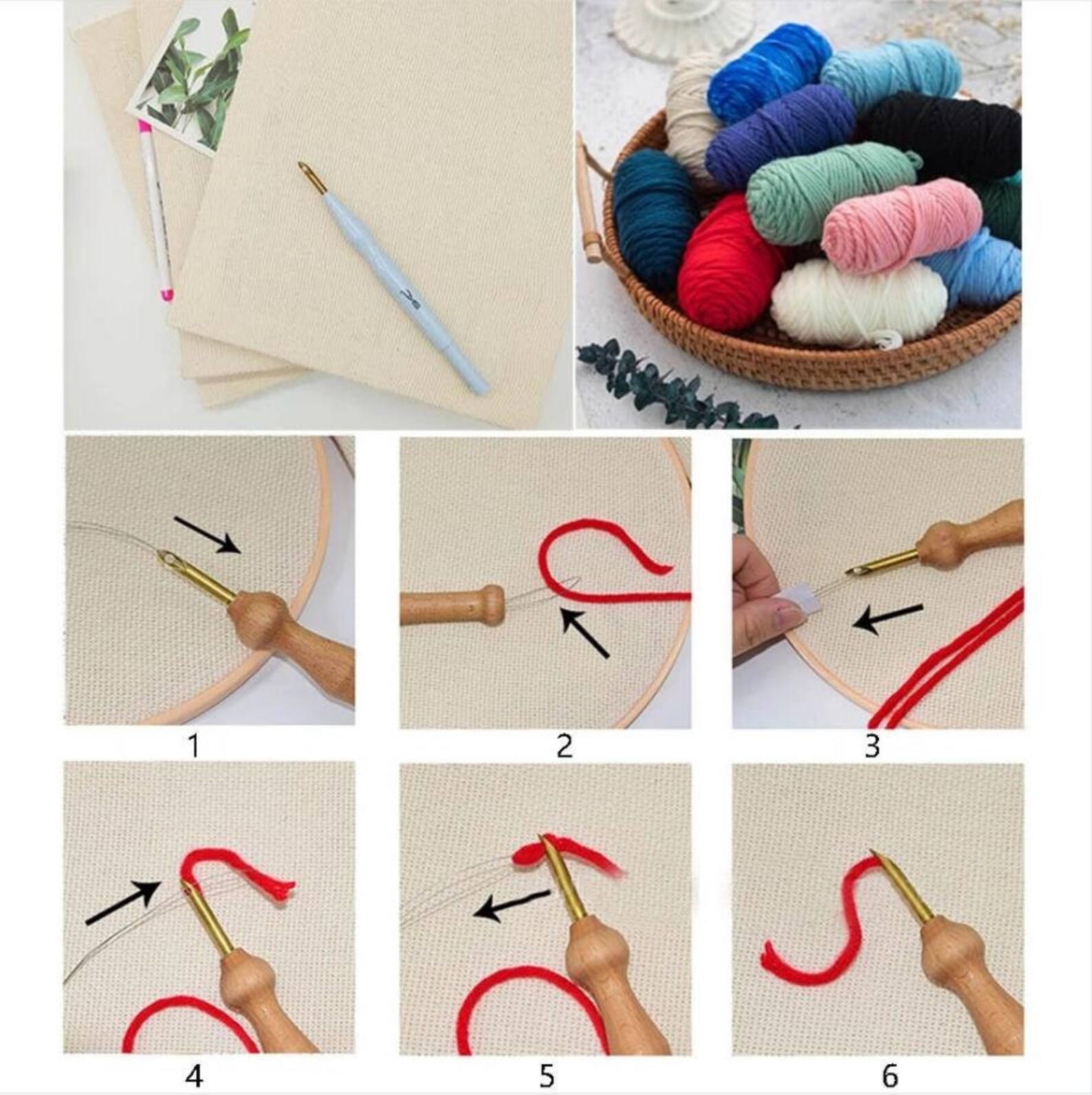 DIY Punch Needle Poke Embroidery Kit for Beginners Craft Cross Etsy