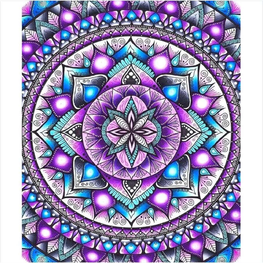 5D Diamond Painting Blue Star Flower Mandala Kit