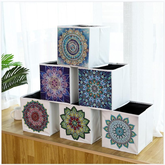 DIY Diamond Painting Storage Box Full Drill Cross Stitch Embroidery Diamond  Art Storage Case Foldable for Bedroom Home Art Craft