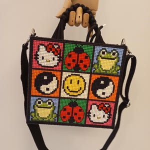 十代の女の子のためのカラフルなクロスステッチの美的バッグ/手作りバッグ/ノベルティ財布/