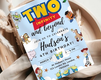 Editable Toy Story Invitation Template, Toy Story Birthday Party, 2nd Digital Invitation, Kids Birthday Party, Woody, Two Infinity & Beyond